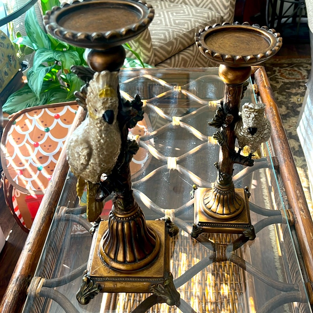 Mark Roberts Parrot candle sticks